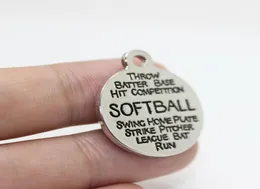 Nowości przybysze 12PCS22mm Softball urok Wysokiej jakości stopy śliski biały k Softball Charms Słowo kolaż urok uroków dla majsterkowiczów Jewe9735527