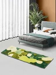 Mattor 3D Stereo Moss Tufted Matta For Living Room Bedroom Modern Green Forest Moss Shaggy Mattor Bedside Floor Mat Anti-Slip Home Decor