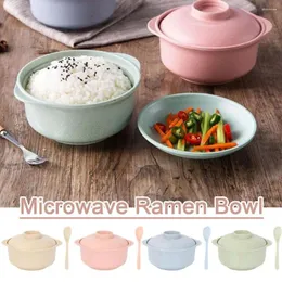 Tigelas tigelas de macarrão de plástico japonês Microondas que serve a placa em casa com aquecimento de microondas Plate Tableware C8F8