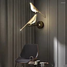 Duvar lambası yaratıcı kuş 360 ° döndürülebilir LED lambalar yatak odası başucu kapalı altın dokunmatik anahtar ışıkları Acconce ev