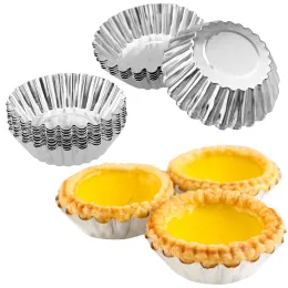 Formy wielokrotnego użytku bezstał ripple jajka tartę formy aluminium kwiat kształt buforowy budyń galaretka formy muffinowe kubek do pieczenia 10pcs/set