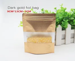 9133cm Dark gold foil selfstyled stand bag Food grade material Food packaging store Ornaments bags Spot 100 package5375482