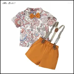 مجموعات الملابس Biobella Kids Boy Summer Suit Suild Infantil Tie Tie الأطفال