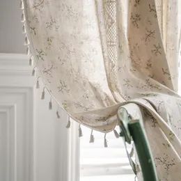 Uma cortina de emenda floral, cortina de splicing de crochê de crochê bege hollo