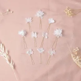 Flores decorativas feitas artesanais em estilo boêmio suprimentos de casamento country romântico cocar de noiva branca hidrangea seca hairpin dama de dama de honra