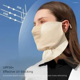 Bandanas respiráveis seda lenço de lenço ao ar livre Máscara anti-UV Cabeça com caça à pilotagem de fivela ajustável