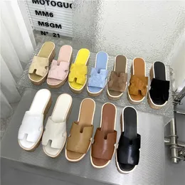 HIGH QUALITY Summer Thick Bottom Open Toe suede Sandals Slippers Wedge Wooden sole Genuine Leather Women Solid Color Platform shoe Ladies High Heel Outdoor Vacation