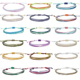 Braccialetti di fascino braccialetti fortunato multistrato fatti a mano Bracciale a colori miste con filo regolabile Bracciale per donne da uomo gioielli da polso