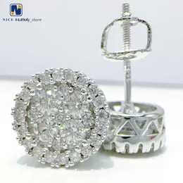 Gioielli di moda vvs orecchini diamanti hip hop gioielli hip hop 925 gravi a vite moissanite per donne