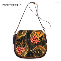 Sagne a tracolla TwoHeartsgirl Kanaka Maoli Polinesia Borse di lusso PU Piccola borsa per donne Shopping casual Crossbody