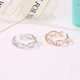 Cluster Rings Classic DNA Chemistry Molecule Opening For Women Men Fashion Simple Style Finger Jewelry Party Gifts Drop