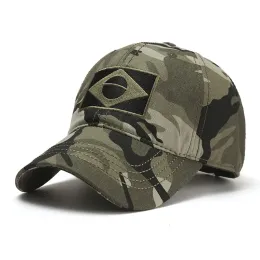 Softball esercito mimetico camuffato maschio berretto da baseball uomini ricamato bandiera brasiliano cappelli sportivi per esterni cappello da caccia casual