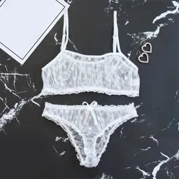 BHs setzt Frauen sexy Spitze Unterwäsche Schwarz weiß Tupfen Mesh BH und Tanga Slip erotische transparente intime Dessous