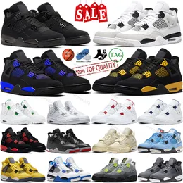 Jump Man 4 Basketballskor för herrkvinnor Sneaker 4s Military Black Cat Bred Yellow Thunder Sail Cement Reimagined White Oreo Cool Grey University Blue With Box