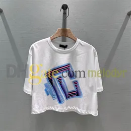 レタープリントTシャツ女性デザイナーホワイトティーサマールーズショートスタイルTシャツレディースクルーネック半袖トップ