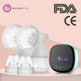 A intensificador Zimeitu duplo bomba de mama elétrica Bomba de mama com leite de leite bebê unilateral e bilateral Bomba de mama de silicone