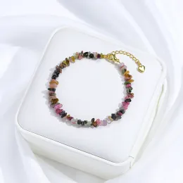 Strands Kadınlar için Elde Doğal Taş Bilezik Tourmaline Takı Bts El yapımı Barok 2*3mm Parti /Düğün Lüks Hediye Seti Bangle