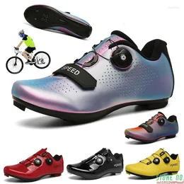 Sapatos de ciclismo 2024 Bicicleta luminosa MTB Men Bicicleta de estrada auto-travadora Sapatilha ciclismo tênis de velocidade