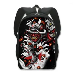 Школьные сумки японская самурайская рюкзак рюкзак harajuku rucksack bushido travel bag Женщины мужчина ноутбук для подростка хип -хопа