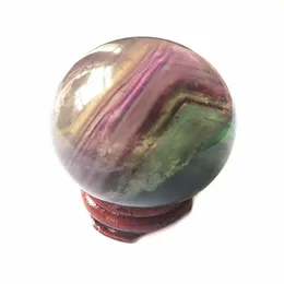 Esfera de cura de gemas de pedra de fluorita roxa natural de fluorita roxa para decorações de casa pequenas bola de cristal b4805011