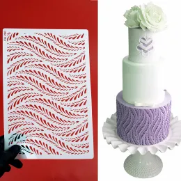 Moulds Irregular Pattern Cake Stencil Template Reusable Plastic Cookie Molds Fondant Dessert Decorating Molds Baking Mesh Stencil