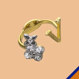 حلقة زوجين حلقات مصمم ضد المجوهرات الفاخرة Bijoux مشاركة الزفاف تقسيم اللون رسالة الماس