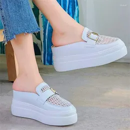 Casual Shoes EUR 34 -42 Plus Size Sport Sandals Women Cow Leather Fashion Sneakers Platform Chunky High Heels Mules Summer Party