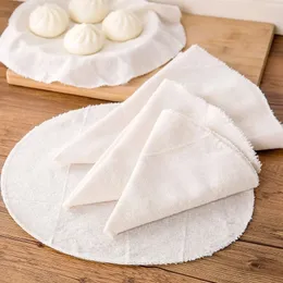 5pcs pamuklu buharlı kumaş yuvarlak pamuklu gazlı bez çekmeci vapur mat doldurulmuş çörekler buharda ekmek vapur mutfak vapur