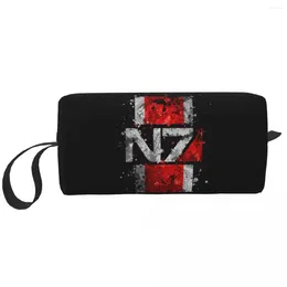 Сумки для хранения Travel Mass Effect n7 Emblem Tuehirly Bag Alliance Alliance военный видеоигр косметический организатор макияжа красота Dopp Кейс