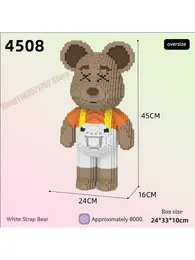 Transformation toys Robots DIY Childrens Toy Cartoon Mini Violent Bear Brick Model with Lightweight Block Micro Brick Christmas GiftL2404