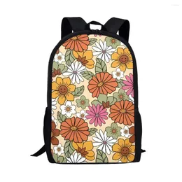 Backpack Sunflower Smile resistente a sujeira estudantes viagens para o ar livre bolsa portátil Saco de escola ajustável Handle Kid Satchel