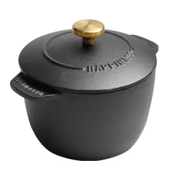 Utensils Rice Casserole Cast Iron Rice Cooker 16cm Black Dutch Oven Stew Pot Applicable To Cook Rice And Bake Cooking Utensils 1.5 Quart