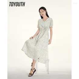 ثياب الحفلات Toyouth Women Dress 2024 Summer Shorts Sleeves v Neck A Design Agec