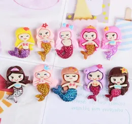 20pcs Harz schöne gemischte Meerjungfraukomponenten Little Girl Prinzessin Flatback Cabochon Scrapbook Kawaii Diy Verzierungen Accessorie7267865