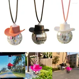 Dekorativa figurer 69HF Disco Hat Ball Pendant Car Charm Outdoor Garden Yard Decoration