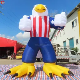 Atividades ao ar livre frete grátis 10mh (33ft) Com o soprador White Head USA Eagle Replica Inflable Hawk Bird Model para publicidade ao ar livre