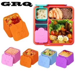 Caixas Bento Non Stick Silicone Lunch Box Usado para recipientes de molho infantil com tampa de acessórios pequenos bandeja de cubo de gelo Q240427