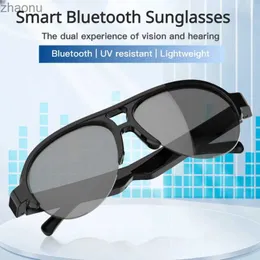 Óculos de sol TWS Óculos de sol inteligentes Bluetooth sem fio 5.3 fones de ouvido óculos esportivos fones de ouvido chamam fones de ouvido de óculos de prova azul Outdoorxw