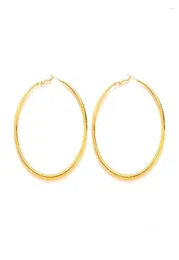 Brincos de argola par de grandes círculos de ouro de ouro grande crioulo chic hoops uk3602303