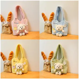 Novo Little Bear Women's Bag Futiful Plush Doll Handheld de grande capacidade Doll Toy Bolsa Crossbody Birthday Gift Wholesale