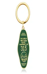 TV -Serie Twin Peaks Das Great Northern EL 315 Bates Motel 1 The Overlook EL 237 Emaille -Legierungschlüsselkettenschlüsselketten Keyring3823973