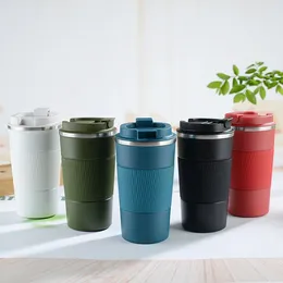 Mugs 380ml Stainless Steel Coffee Cup Thermal Mug Garrafa Termica Cafe Copo Termico Caneca Non-slip Travel Car Insulated Bottle