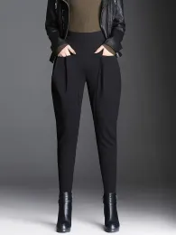 カプリスハーレムパンツ女性ゆるんだ大根の女性の新しいハイウエストスリミングカジュアルなズボンの厚くプラスベルベット