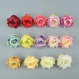 50pcs 14 colori da 8 cm di seta artificiale dipinte di rose per le ghiottoni per la festa del bouquet per matrimoni decorazioni per la casa Accessori per cappelli fai -da -te 240425