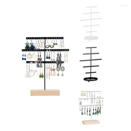 Aufbewahrungsboxen Einfacher Ohrring Rack Stand Schmuck Display Ohrringe Halsketten Ringe einfach zu bedienen zu verwenden