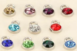 6mm 50pcslot zinc alloy Birthstone charms Mix Colors Rhinestone For Jewelry making Bracelet DIY Jewelry Findings2684908