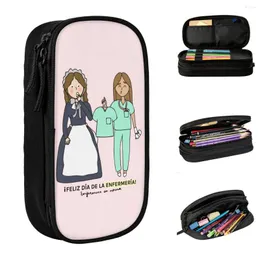 Enfermera En Apuros Pencil Case Lovely Health Pen Bag Girls Boys Large Storage Students School Gifts Pencilcases