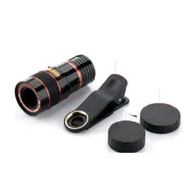 2024 Yeni Lens Evrensel Klip 20x/8x Zoom Telefon Kamera Telefoto Lens Monoküler Teleskop Telefon Evrensel Optik Teleskop Lens Kit For