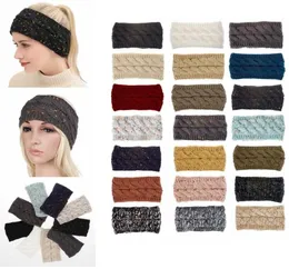 Fryzjer szydełka na głowę Knit Knifing Fairband Winter Head Wrap Head Prape Ucha cieplejsze Bandanas Akcesoria do włosów 21 Colors7040824