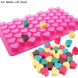 Плесени 1pc 55 отверстия Любовь Сердце мягкая силиконовая шоколадная форма для желе куба кубика кубика